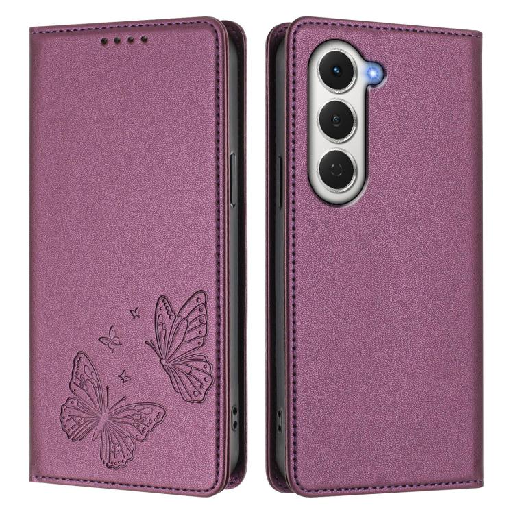 For Tecno Spark 40 Pro 4G Strong Magnetic Dual Butterfly RFID Vegan Leather Phone Case