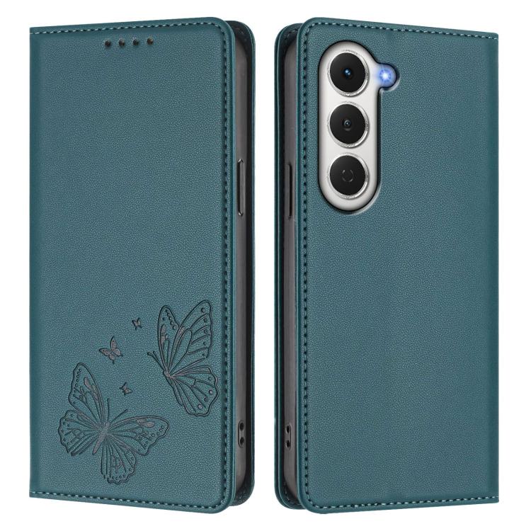 For Tecno Spark 40 Pro 4G Strong Magnetic Dual Butterfly RFID Vegan Leather Phone Case