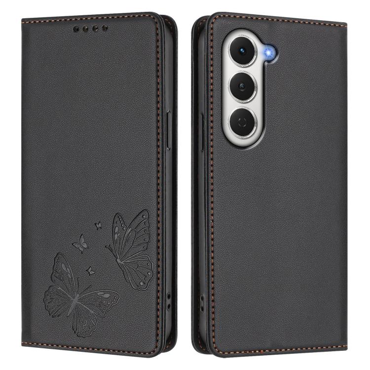 For Tecno Spark 40 Pro 4G Strong Magnetic Dual Butterfly RFID Vegan Leather Phone Case