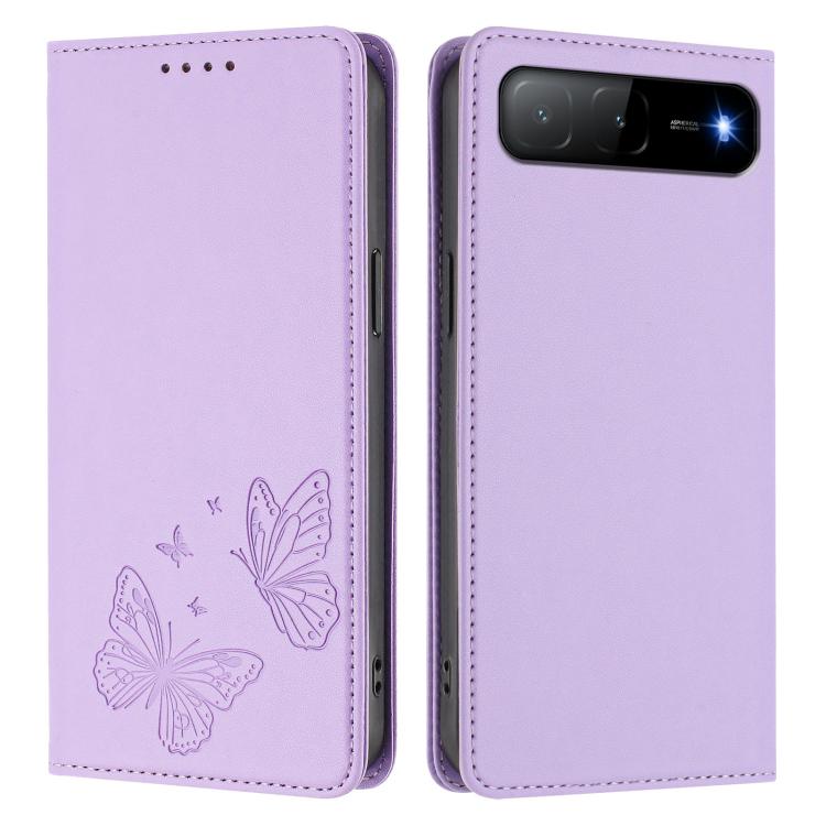 For Tecno Spark Go 5G 2025 / Spark 40 5G Strong Magnetic Dual Butterfly RFID Vegan Leather Phone Case