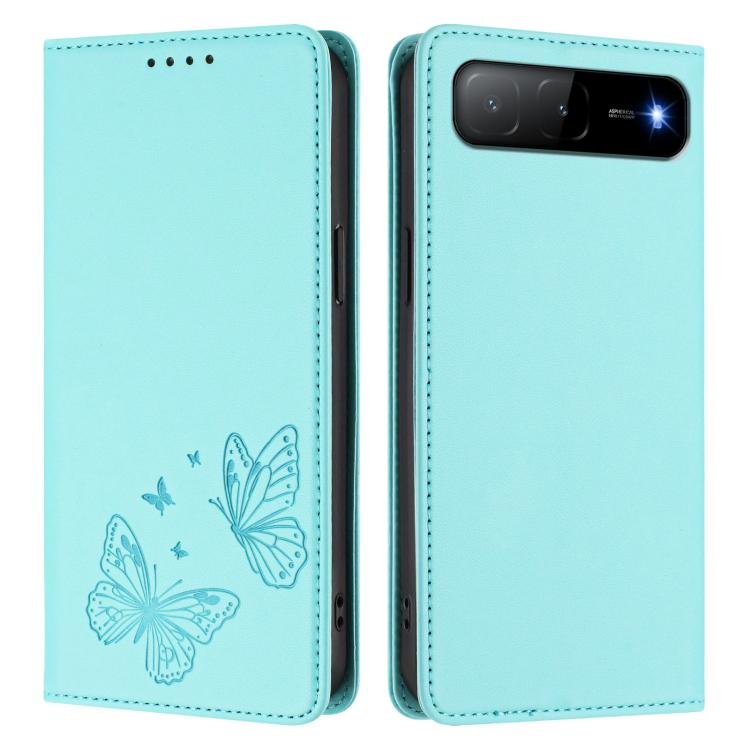 For Tecno Spark Go 5G 2025 / Spark 40 5G Strong Magnetic Dual Butterfly RFID Vegan Leather Phone Case