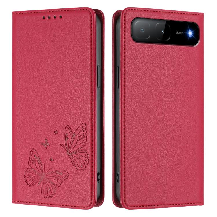 For Tecno Spark Go 5G 2025 / Spark 40 5G Strong Magnetic Dual Butterfly RFID Vegan Leather Phone Case