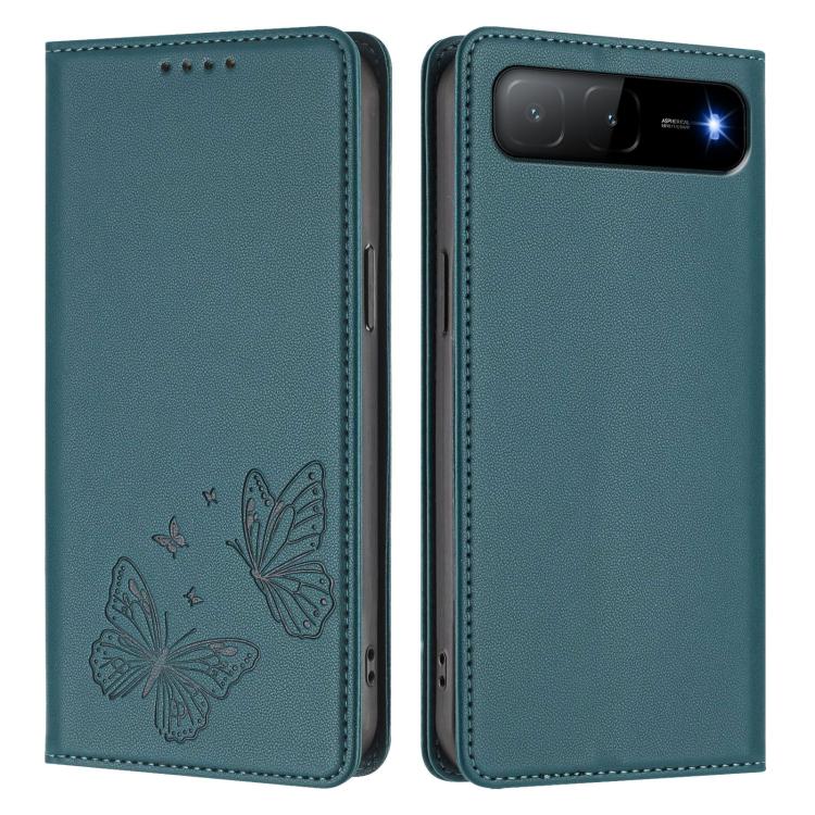 For Tecno Spark Go 5G 2025 / Spark 40 5G Strong Magnetic Dual Butterfly RFID Vegan Leather Phone Case