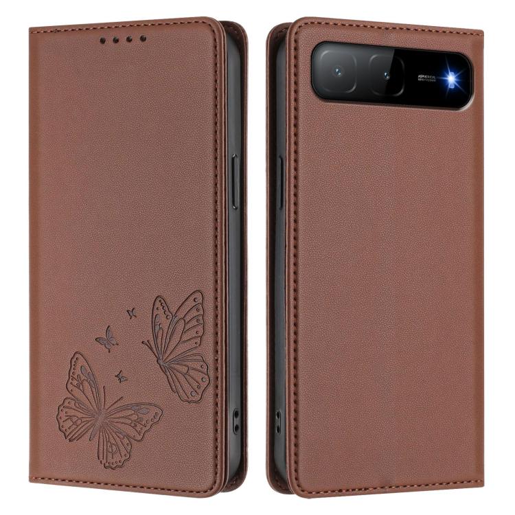 For Tecno Spark Go 5G 2025 / Spark 40 5G Strong Magnetic Dual Butterfly RFID Vegan Leather Phone Case