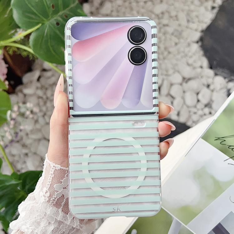 For  Xiaomi Mix Flip 2 PC Matte Striped Magnetic Phone Case