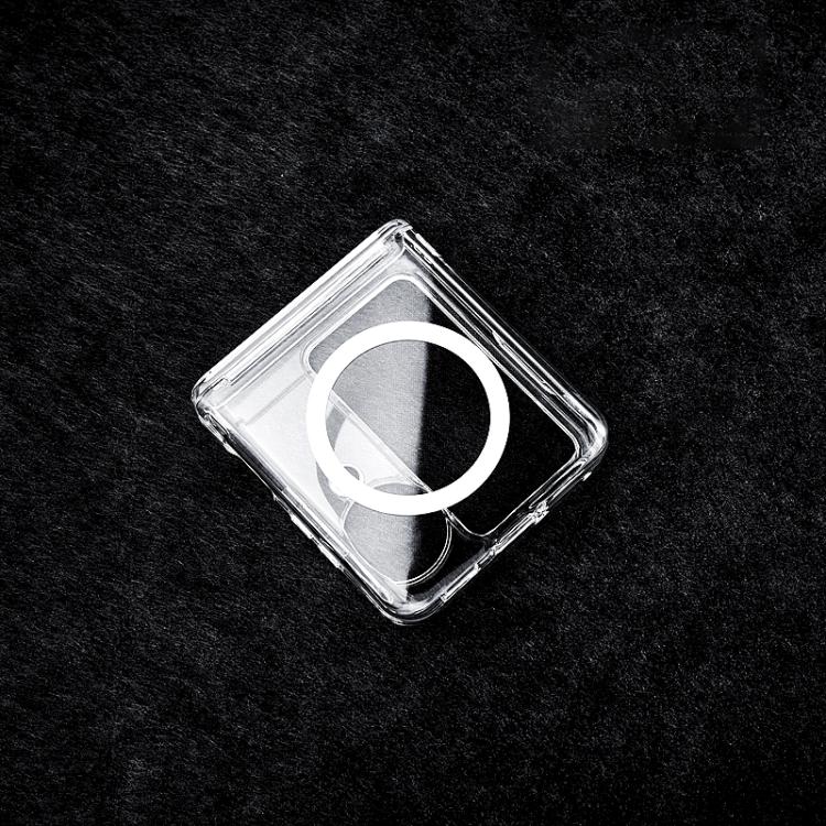 For OPPO Find N3 Flip Transparent PC Dual Axis MagSafe Shockproof Phone Case