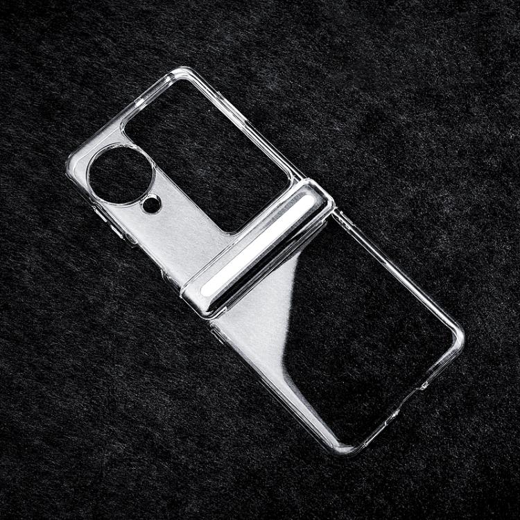 For OPPO Find N3 Flip Transparent PC Dual Axis Shockproof Phone Case
