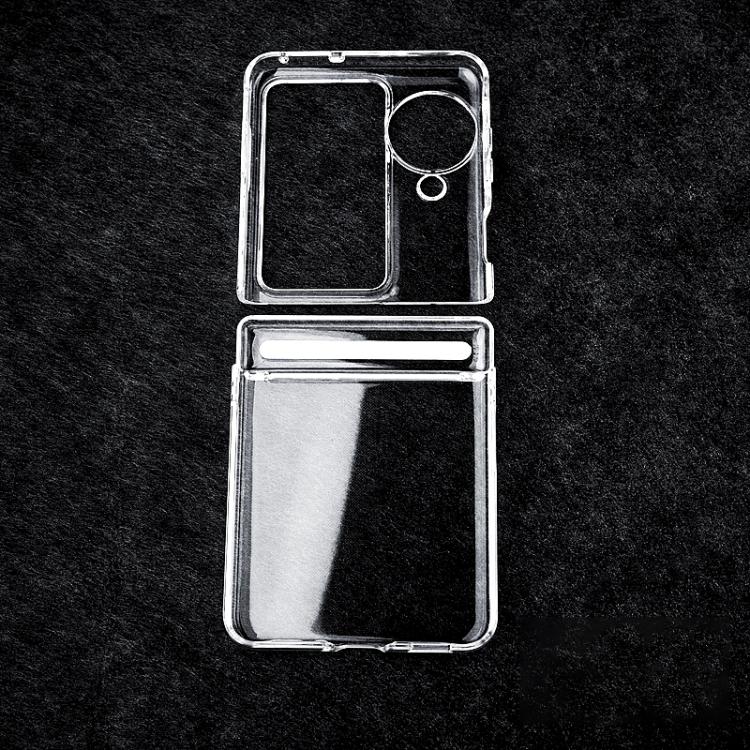 For OPPO Find N3 Flip Transparent PC Dual Axis Shockproof Phone Case