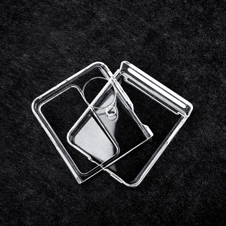 For OPPO Find N3 Flip Transparent PC Dual Axis Shockproof Phone Case