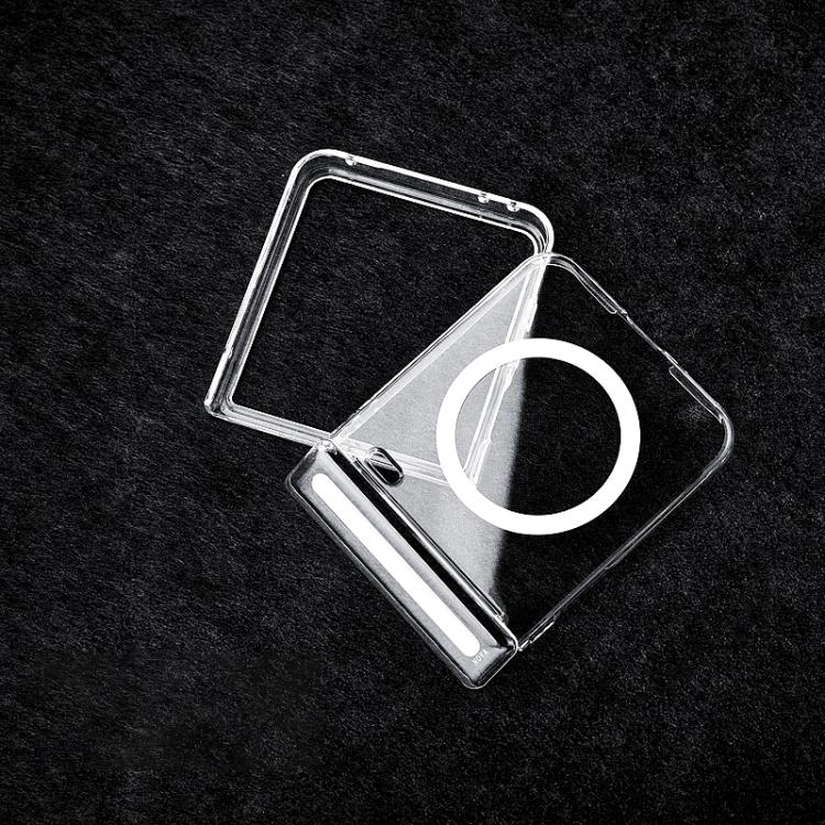 For Honor Magic V Flip 2 Transparent PC Dual Axis MagSafe Shockproof Phone Case