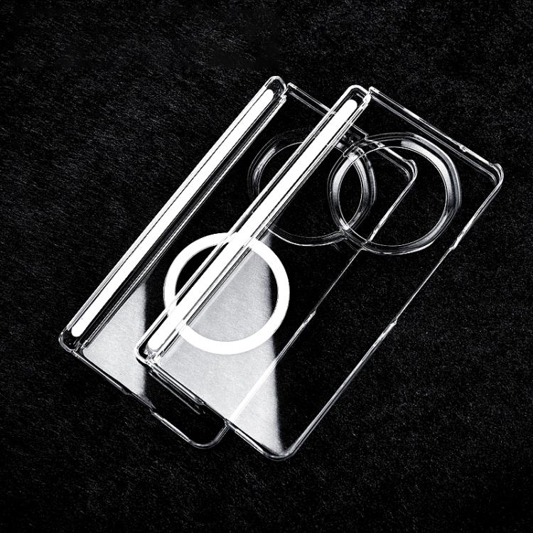 For Honor Magic V6 Transparent PC Dual Axis MagSafe Shockproof Phone Case
