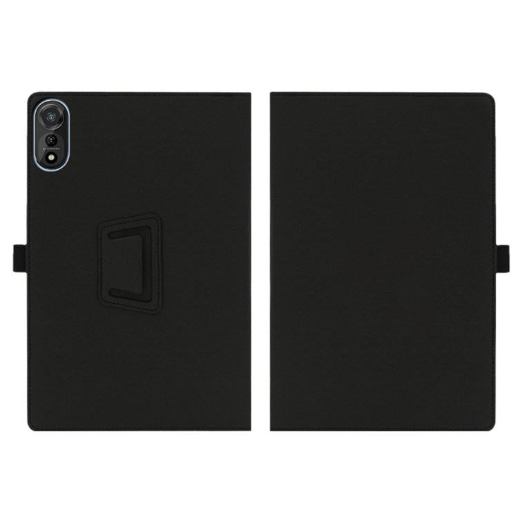 For Blackview Mega 2 2-Folding Leather Tablet Case with Handrest & Pen Slot - Black