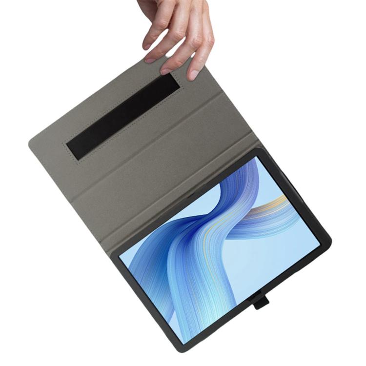 For Blackview Mega 2 2-Folding Leather Tablet Case with Handrest & Pen Slot - Black