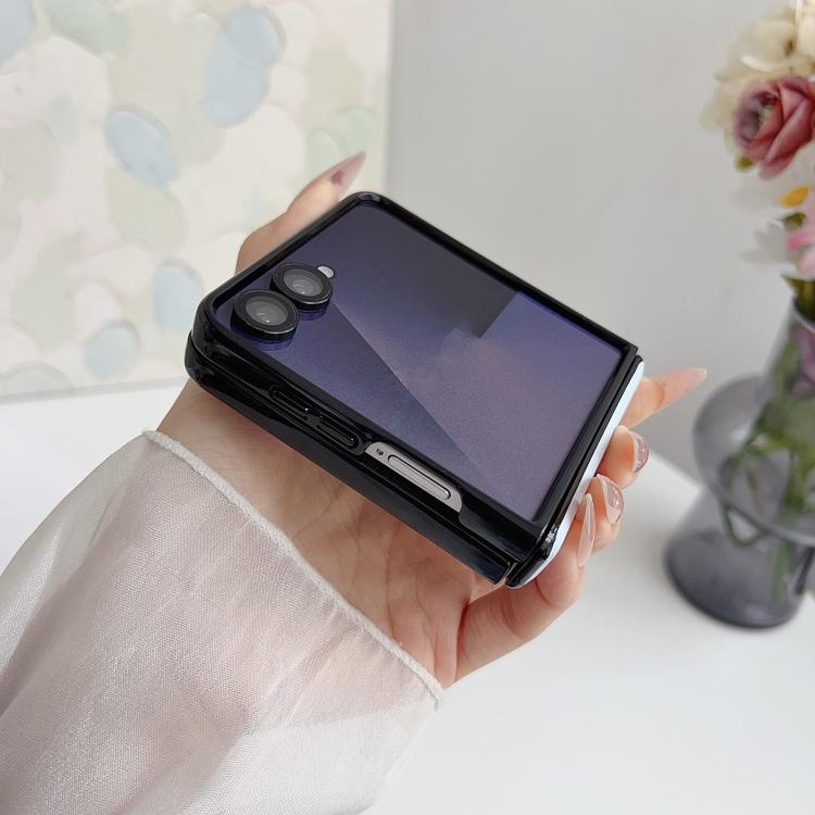 For Samsung Galaxy Z Flip7 Integrated Magnetic Axis Solid Color Leather Texture Phone Case