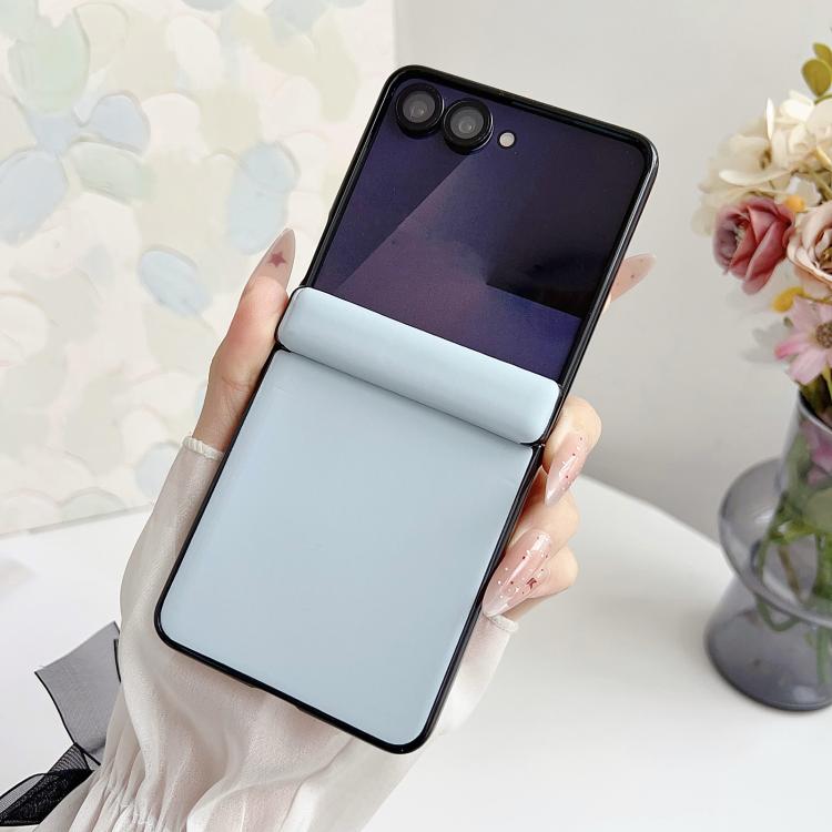 For Samsung Galaxy Z Flip7 Integrated Magnetic Axis Solid Color Leather Texture Phone Case