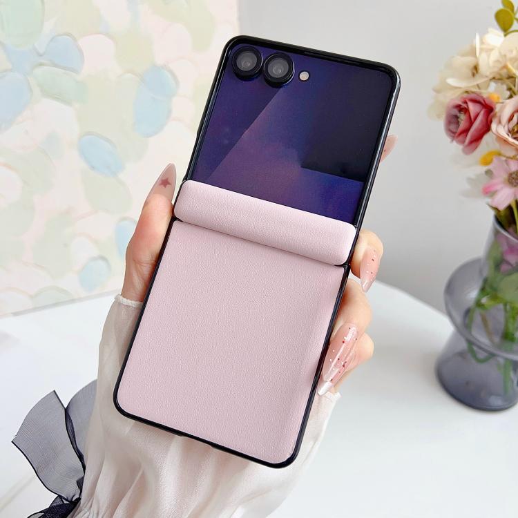 For Samsung Galaxy Z Flip7 Integrated Magnetic Axis Solid Color Leather Texture Phone Case