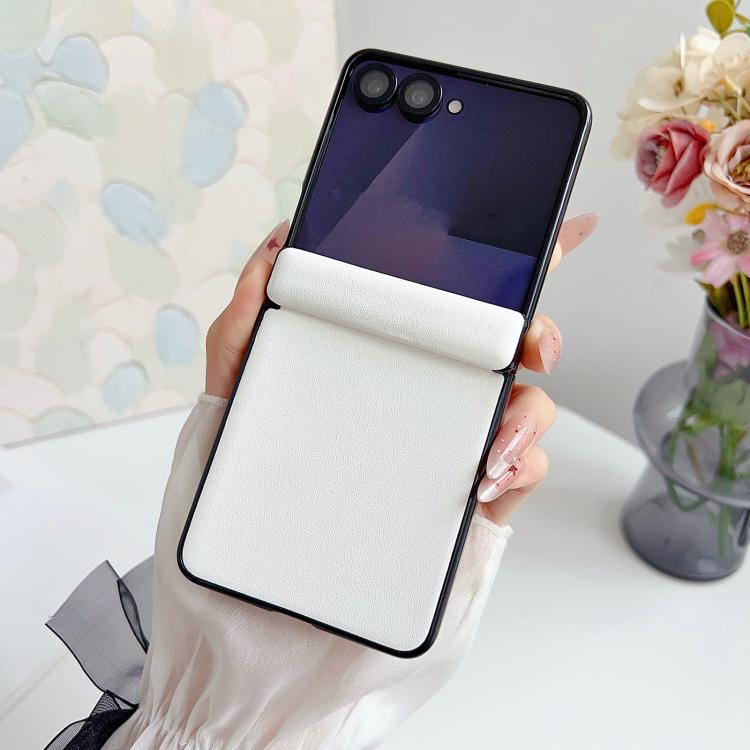 For Samsung Galaxy Z Flip7 Integrated Magnetic Axis Solid Color Leather Texture Phone Case