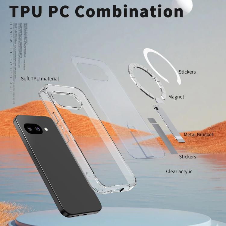 For Google Pixel 10a Star Shine Series TPU + PC MagSafe Phone Case with Fold Holder