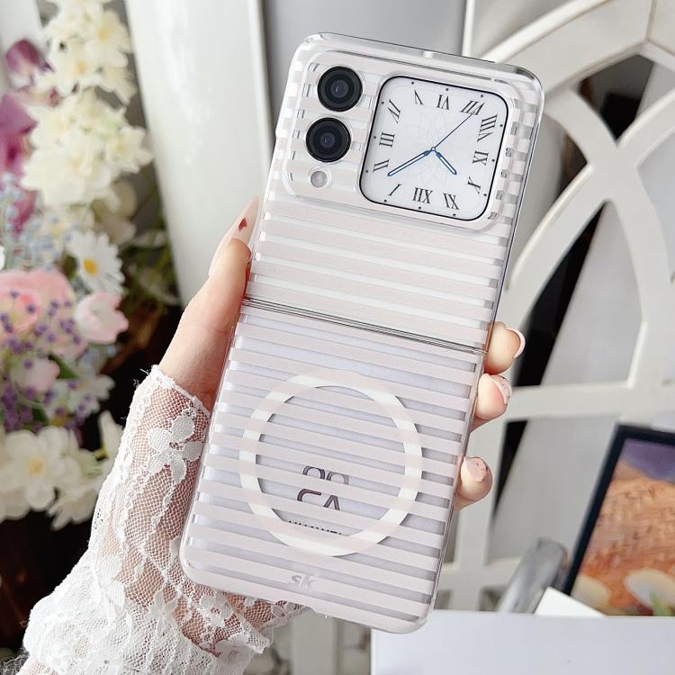 For Huawei nova Flip PC Matte Striped Magnetic Phone Case