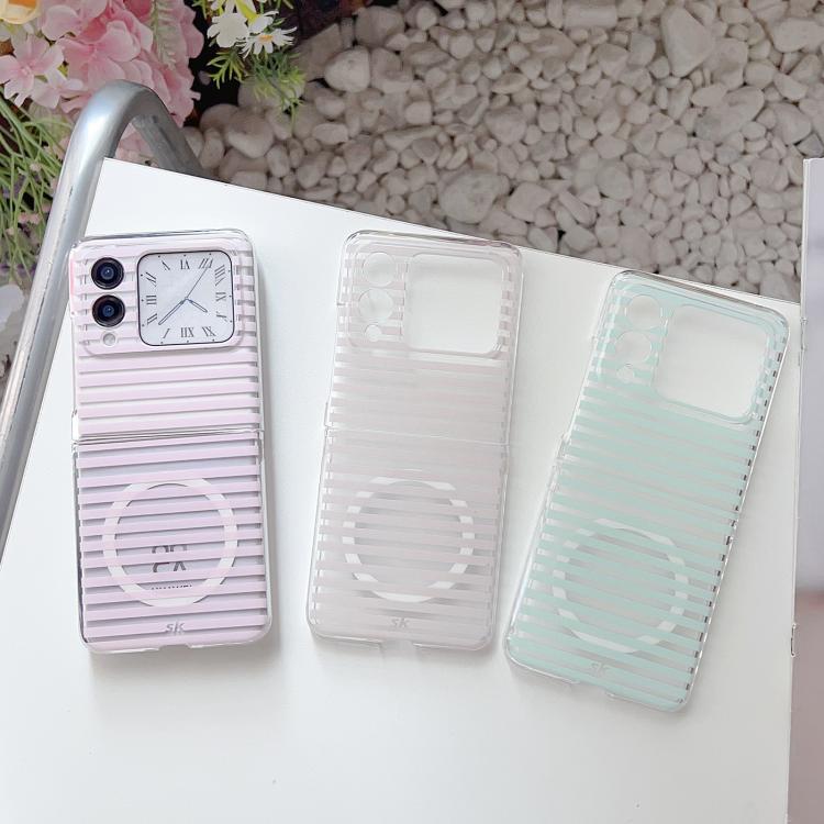 For Huawei nova Flip PC Matte Striped Magnetic Phone Case