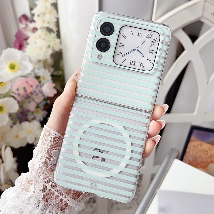 For Huawei nova Flip S PC Matte Striped Magnetic Phone Case