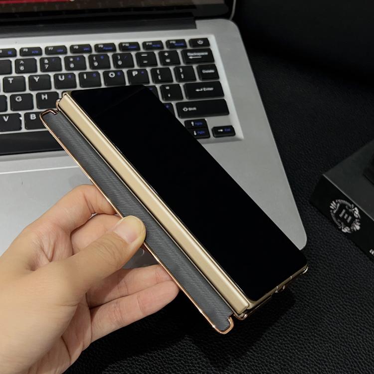 For Huawei Mate X7 Electroplate Dual Axis Crazy Horse Texture PU Phone Case