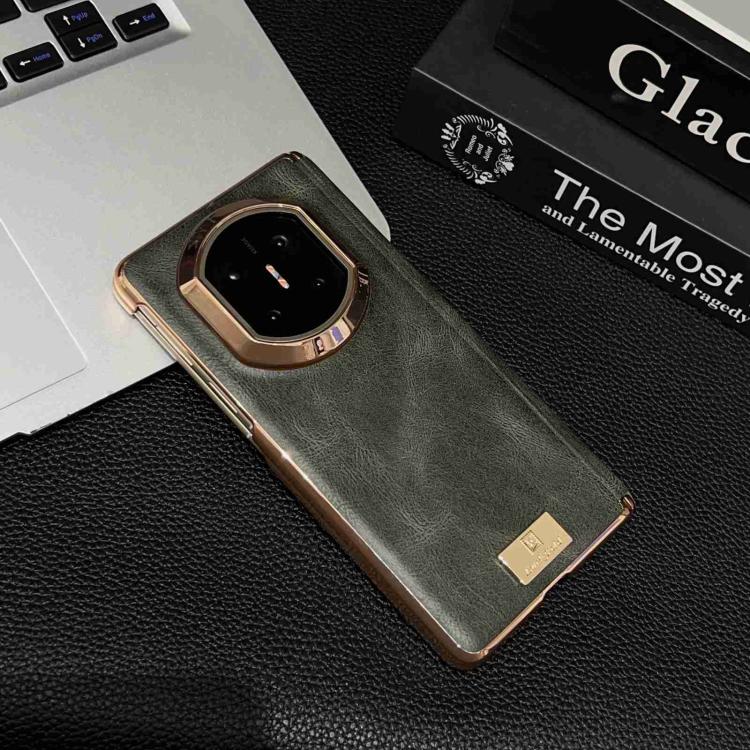 For Huawei Mate X5 Electroplate Dual Axis Crazy Horse Texture PU Phone Case