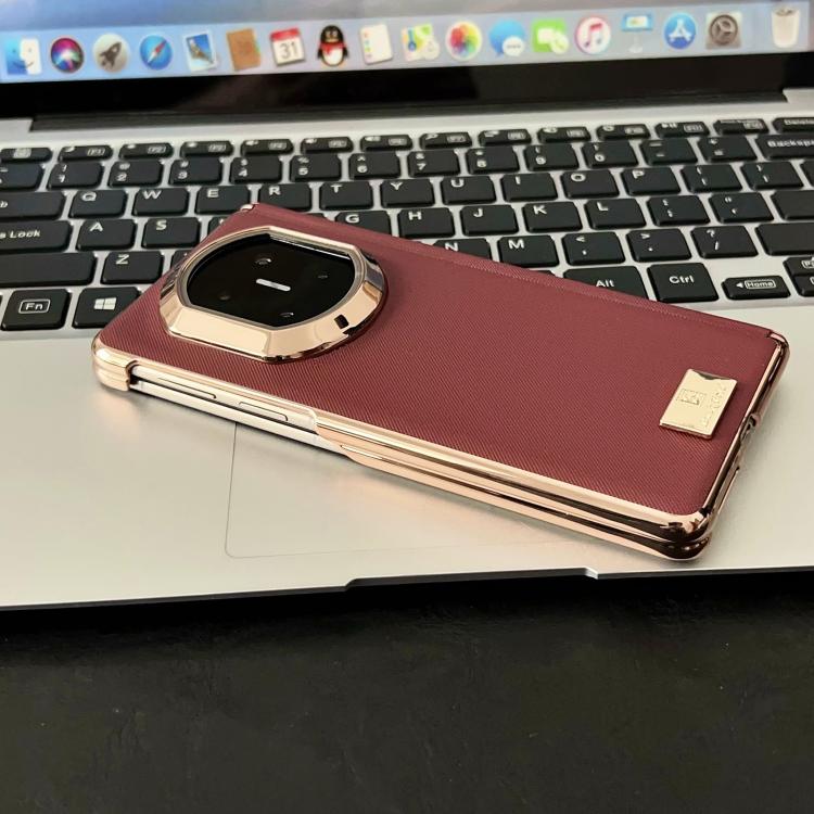 For Huawei Mate X7 Electroplate Dual Axis Supercar Design PU Phone Case