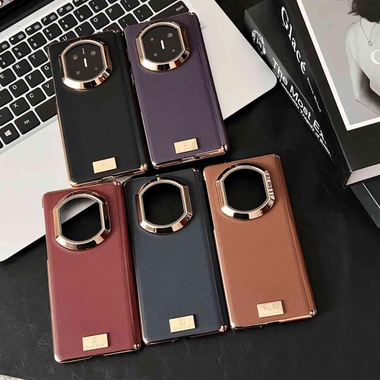 For Huawei Mate X5 Electroplate Dual Axis Supercar Design PU Phone Case