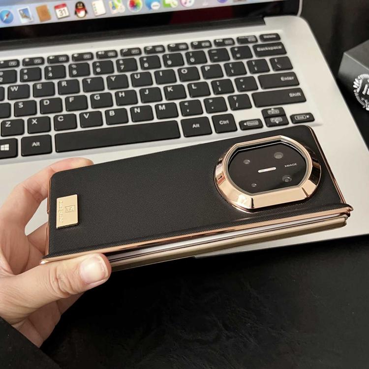 For Huawei Mate X6 Electroplate Dual Axis Supercar Design PU Phone Case