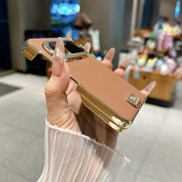 For Huawei Pura X Max Electroplate Dual Axis Supercar Design PU Phone Case