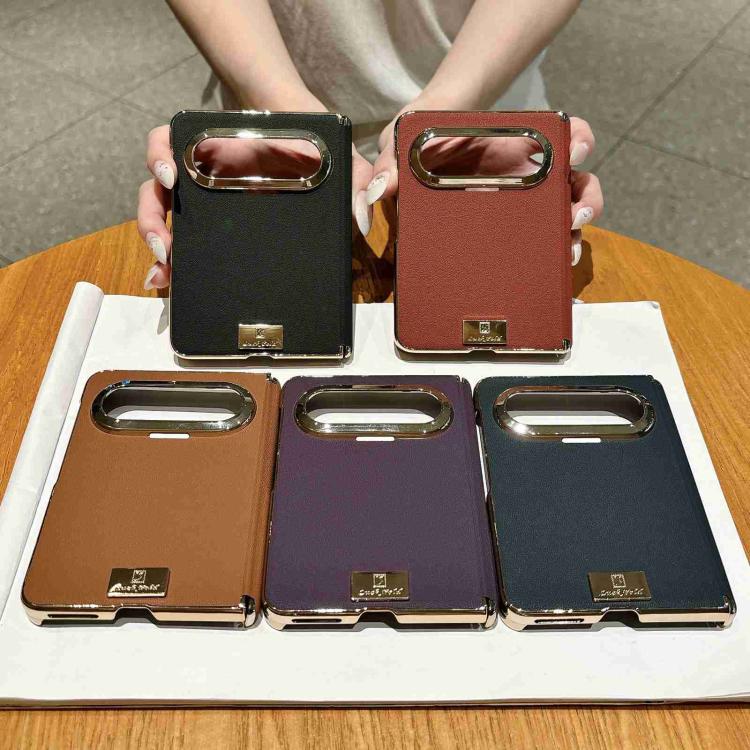 For Huawei Pura X Max Electroplate Dual Axis Supercar Design PU Phone Case