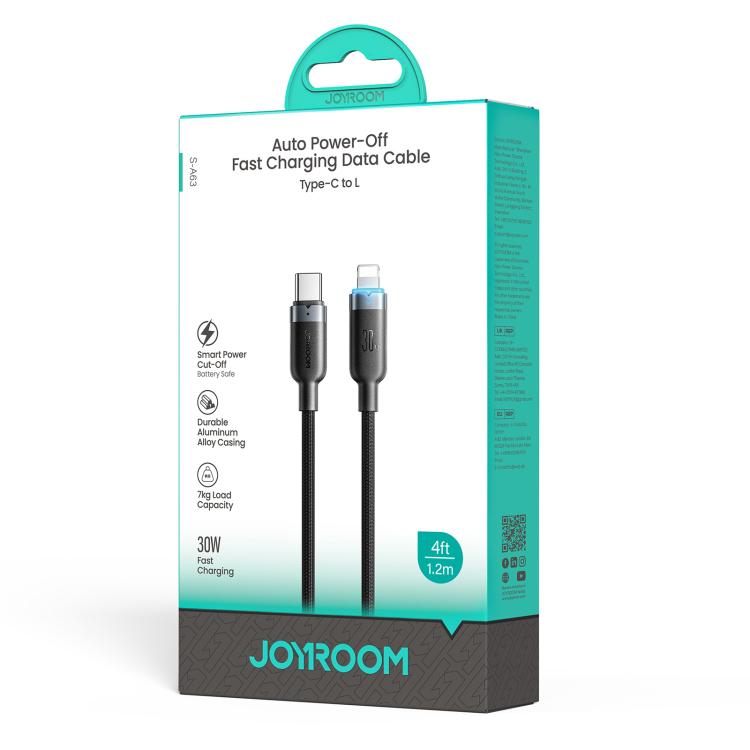 JOYROOM S-A63 StarWay Series 1.2m 30W Type-C to 8 Pin Auto Power-Off Fast Charging Data Cable