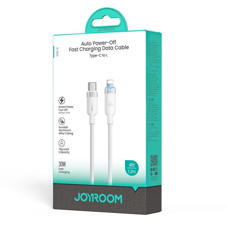 JOYROOM S-A63 StarWay Series 1.2m 30W Type-C to 8 Pin Auto Power-Off Fast Charging Data Cable