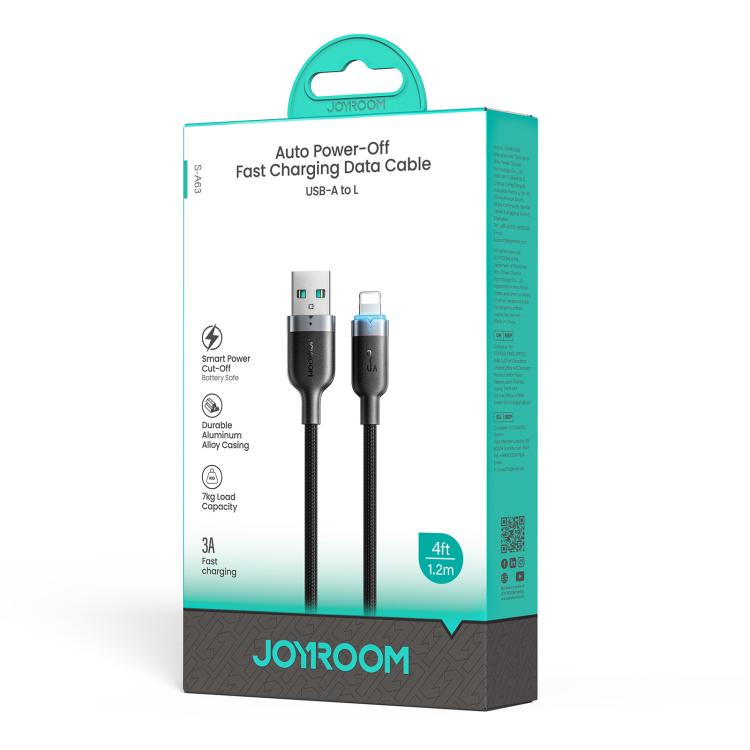 JOYROOM S-A63 StarWay Series 1.2m 3A USB-A to 8 Pin Auto Power-Off Fast Charging Data Cable