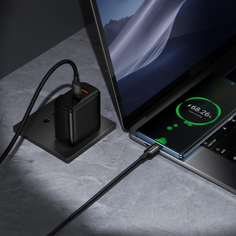 hoco X127 1m Type-C to Type-C Exceed 60W Charging Data Cable - Black