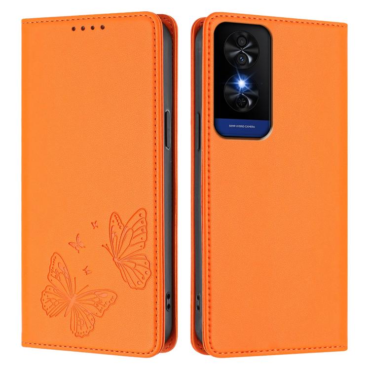 For TCL 50 5G / 50 XE / 50 XE NxtPaper Strong Magnetic Dual Butterfly RFID Vegan Leather Phone Case