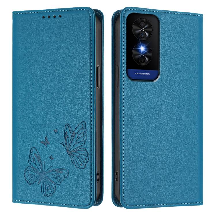 For TCL 50 5G / 50 XE / 50 XE NxtPaper Strong Magnetic Dual Butterfly RFID Vegan Leather Phone Case