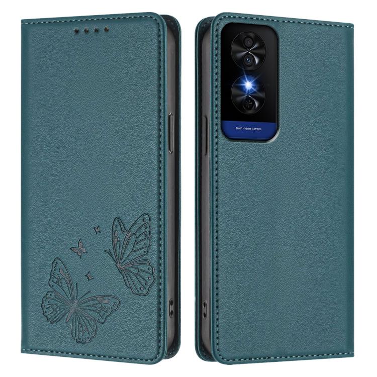 For TCL 50 5G / 50 XE / 50 XE NxtPaper Strong Magnetic Dual Butterfly RFID Vegan Leather Phone Case