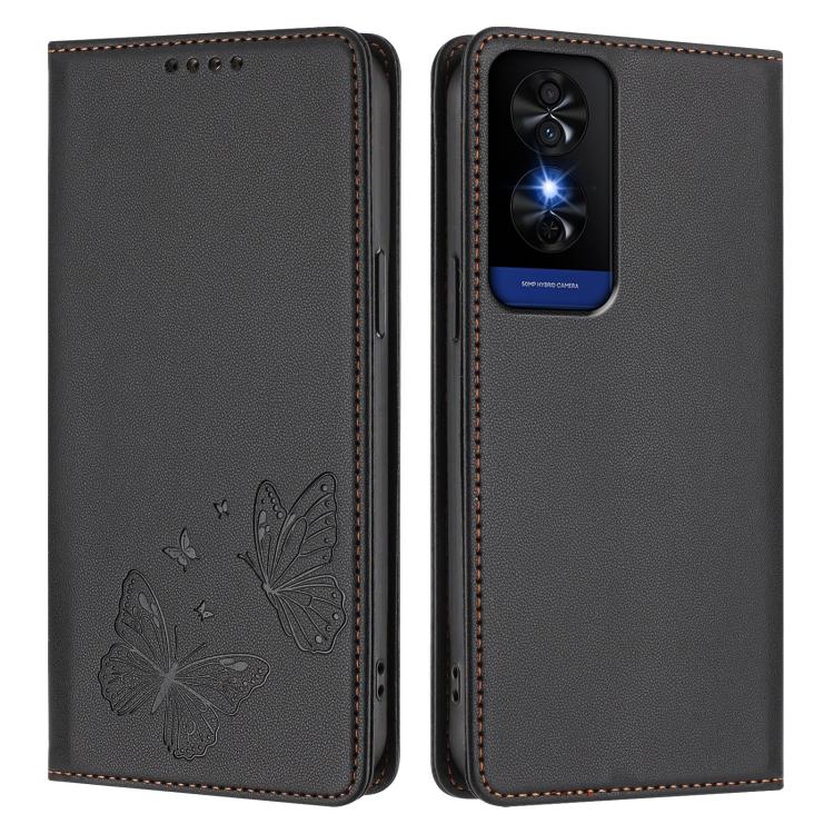 For TCL 50 5G / 50 XE / 50 XE NxtPaper Strong Magnetic Dual Butterfly RFID Vegan Leather Phone Case