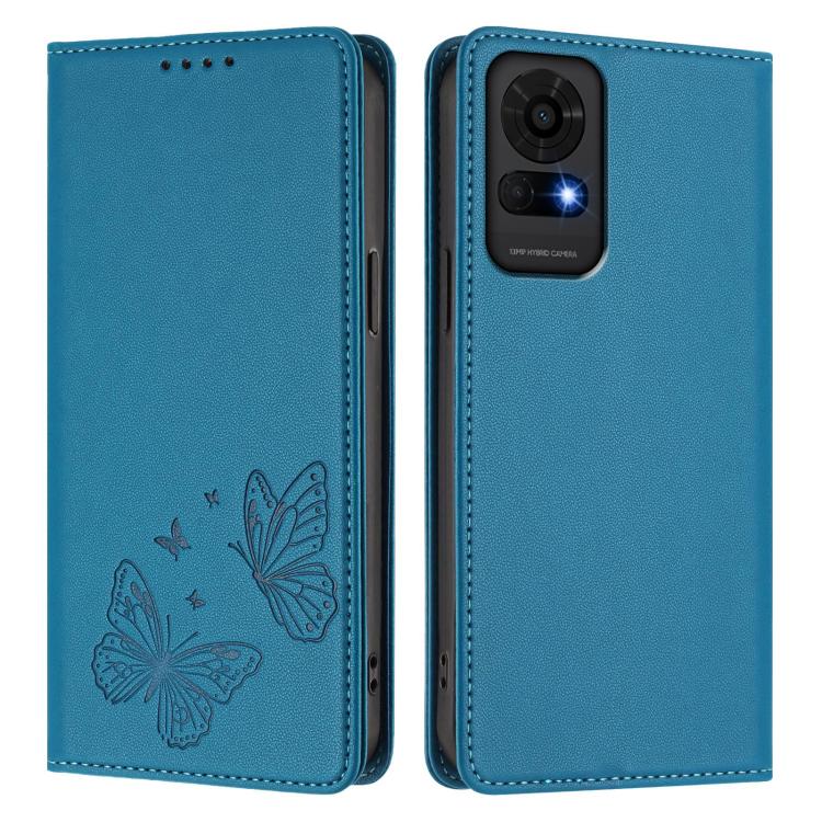 For TCL 50 LE / TCL K23 / TCL K24 Strong Magnetic Dual Butterfly RFID Vegan Leather Phone Case