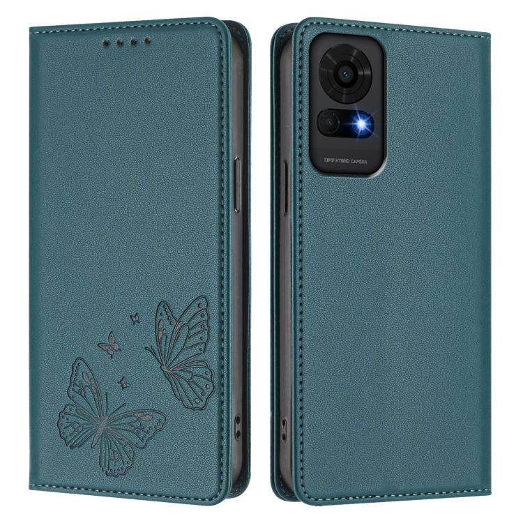 For TCL 50 LE / TCL K23 / TCL K24 Strong Magnetic Dual Butterfly RFID Vegan Leather Phone Case