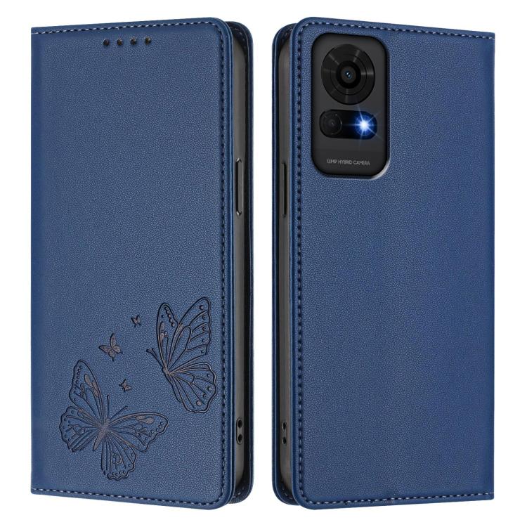 For TCL 50 LE / TCL K23 / TCL K24 Strong Magnetic Dual Butterfly RFID Vegan Leather Phone Case