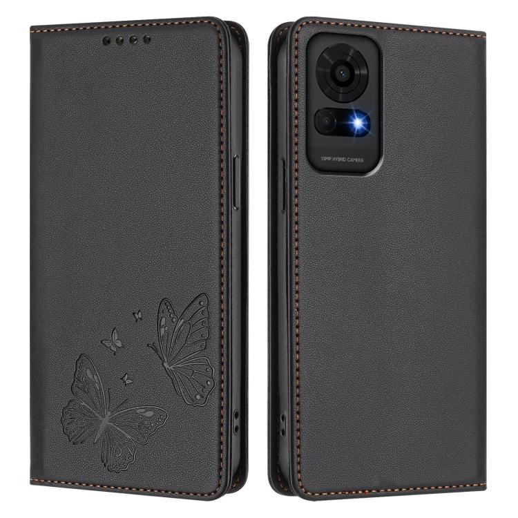 For TCL 50 LE / TCL K23 / TCL K24 Strong Magnetic Dual Butterfly RFID Vegan Leather Phone Case