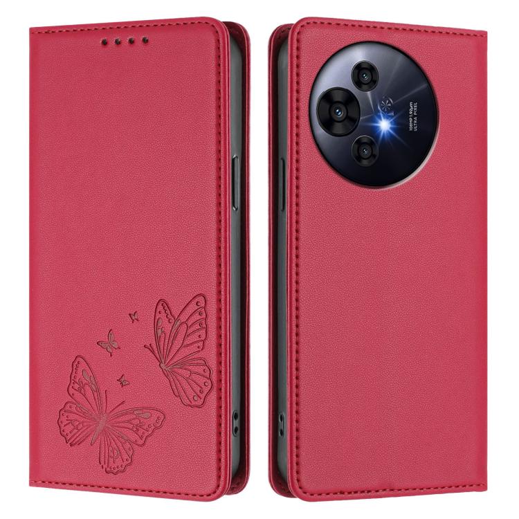 For TCL 50 NxtPaper / 50 Pro NxtPaper / P10 Strong Magnetic Dual Butterfly RFID Vegan Leather Phone Case