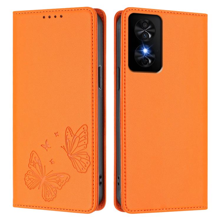 For TCL 50 SE / 40 NxtPaper 4G Strong Magnetic Dual Butterfly RFID Vegan Leather Phone Case