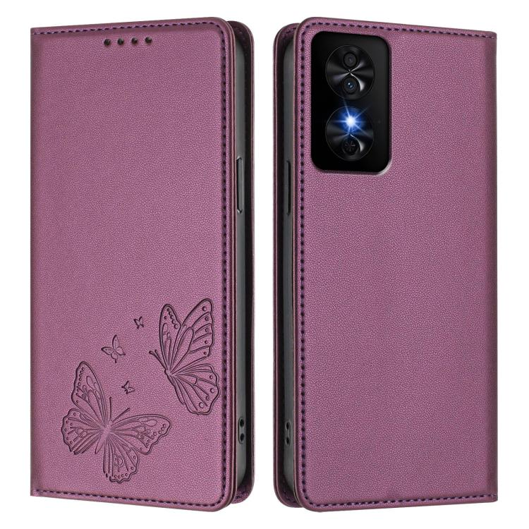 For TCL 50 SE / 40 NxtPaper 4G Strong Magnetic Dual Butterfly RFID Vegan Leather Phone Case
