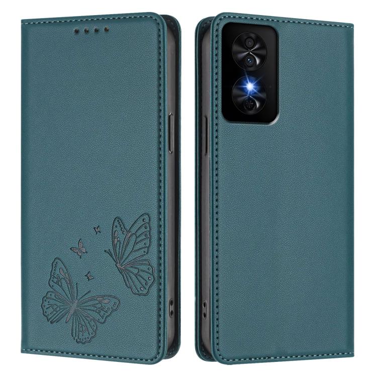 For TCL 50 SE / 40 NxtPaper 4G Strong Magnetic Dual Butterfly RFID Vegan Leather Phone Case
