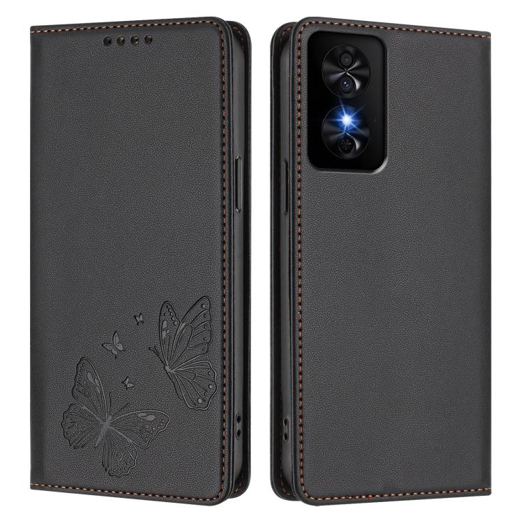For TCL 50 SE / 40 NxtPaper 4G Strong Magnetic Dual Butterfly RFID Vegan Leather Phone Case