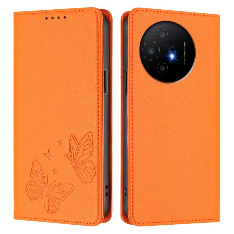 For TCL 50 XL 5G / 50 XL NxtPaper Strong Magnetic Dual Butterfly RFID Vegan Leather Phone Case